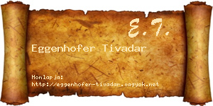 Eggenhofer Tivadar névjegykártya